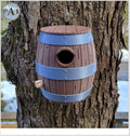 The Old Barrel Birdhouse – Rustic Whiskey Barrel-Inspired Bird House for Garden or Porch
