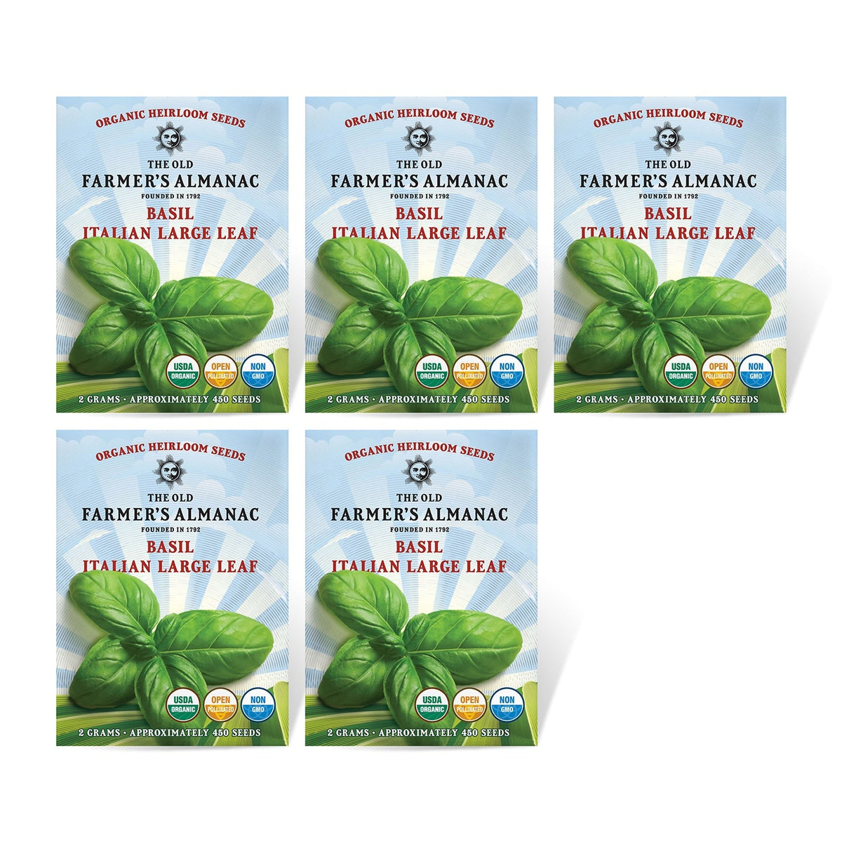 The Old Farmer's Almanac Heirloom Italian Large Leaf Basil Seeds - USDA Organic