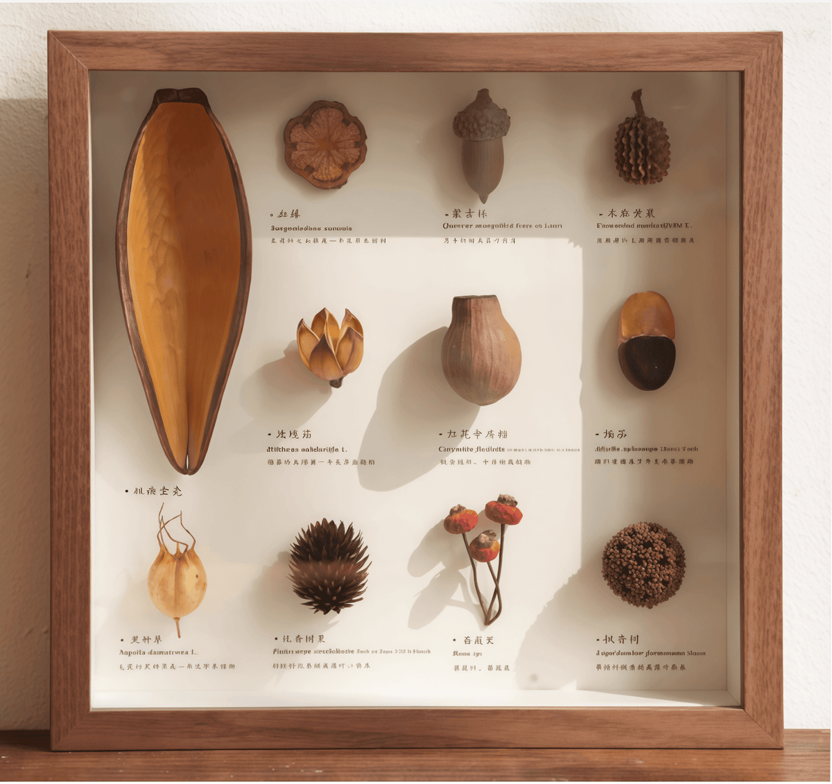 "The Rainforest Seed Vault" Tropical Specimen Shadow Box