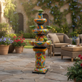 Handcrafted Talavera Fountain | Authentic Mexican Art (4ft Tall)