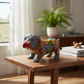 Handmade Talavera Dog Statue | Colorful Hand-Painted Medium Animal Artwork