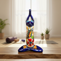 Colorful Hand Painted Talavera Frog Statue | Large Mexican Art Decor