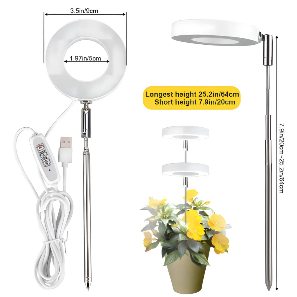 Timing Dimming Plant Grow Light for Succulent Bonsai Plants