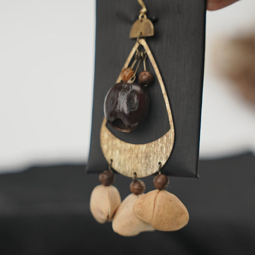 "Tribal Echo" Seed Bronze Earrings