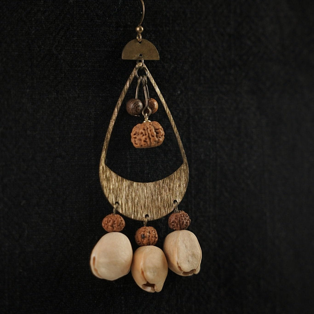 "Tribal Echo" Seed Bronze Earrings