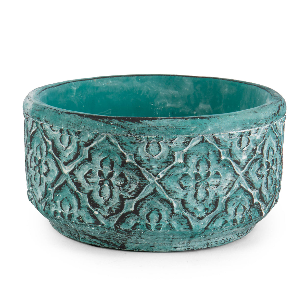 Turquoise 3.75" Cement Pot