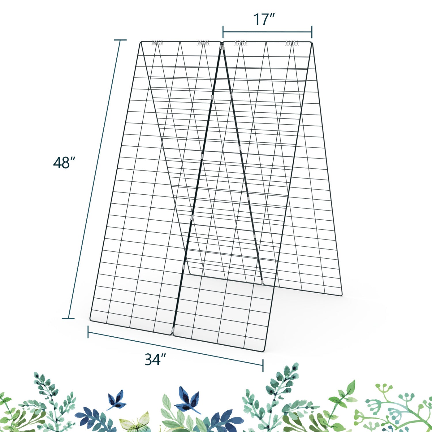 A-Frame Garden Trellis for Climbing Plant with Ground Stake and Cable Tie