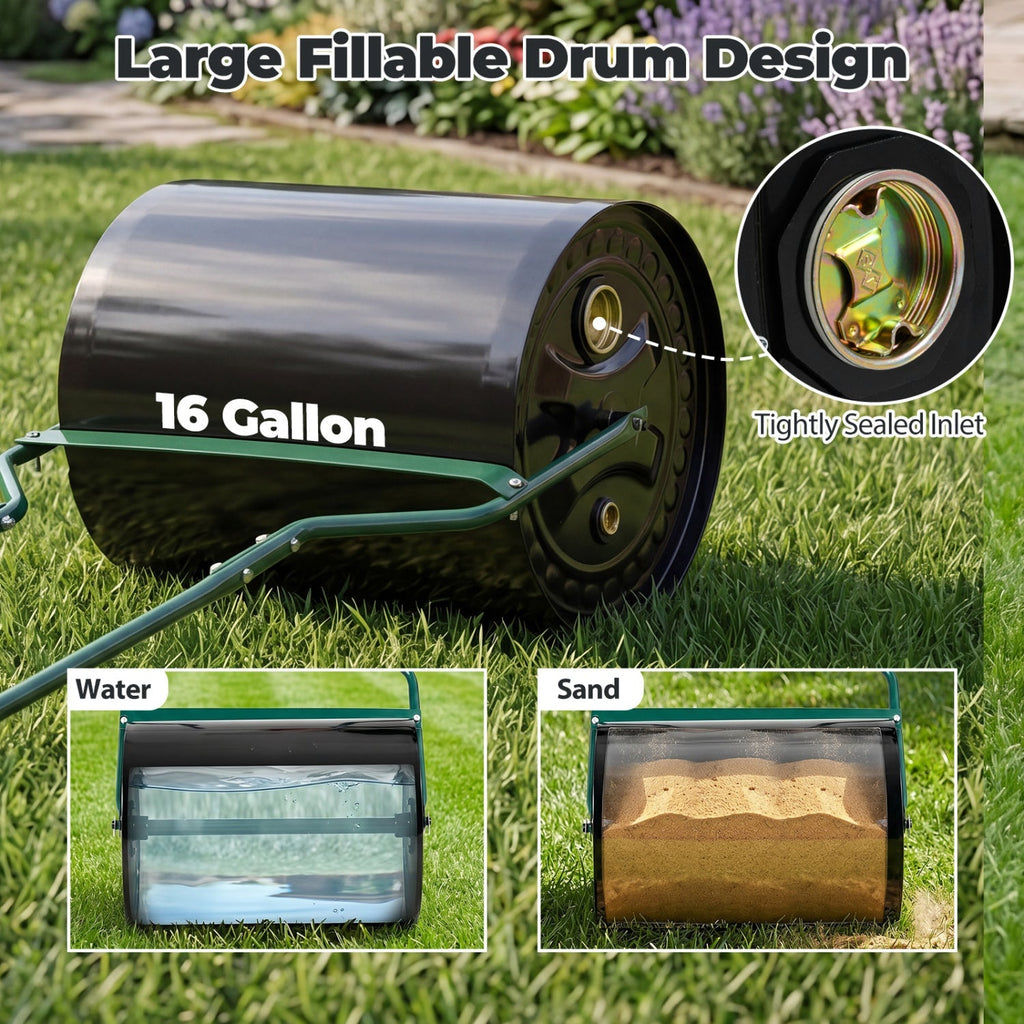 16 Gallon Lawn Roller Water/Sand Filled Garden Drum