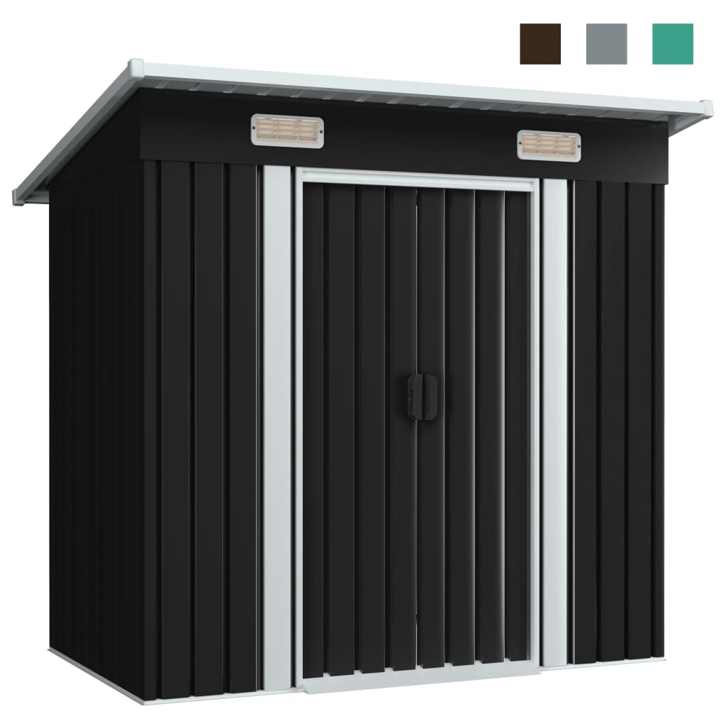 vidaXL Outdoor Storage Shed Garden Shed Patio Metal Storage Backyard Shed