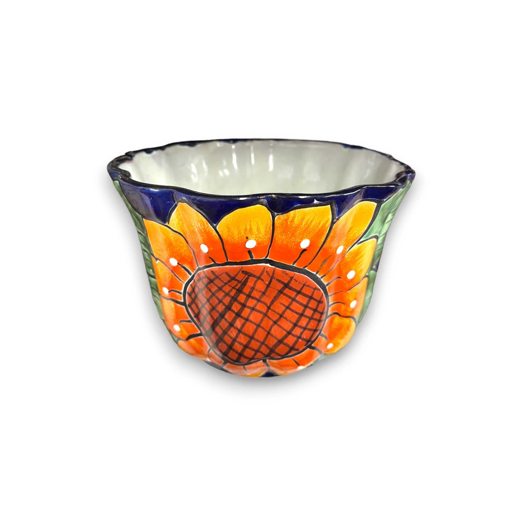 Vibrant Talavera Planter | Hand-Painted Mexican Calla Lily Ceramic Pottery