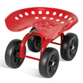 Costway Garden Rolling Workseat with 360 Swivel Seat and Adjustable Height-Red