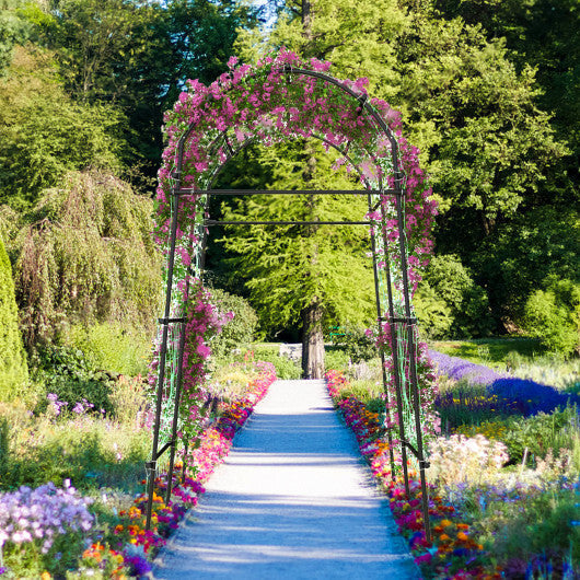 Costway 1 PCS 7.5FT Garden Arch Trellis Outdoor Plant Support Archway for Climbing Vine Flower