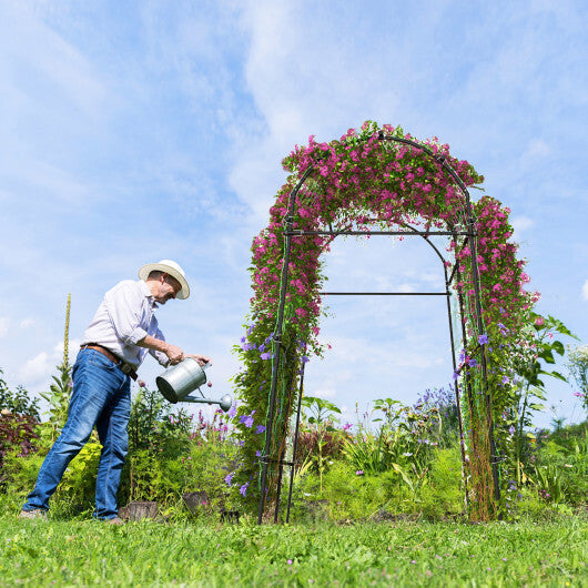 Costway 1 PCS 7.5FT Garden Arch Trellis Outdoor Plant Support Archway for Climbing Vine Flower