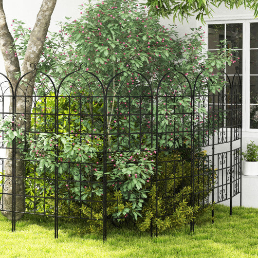 Costway 71" Tall Metal Garden Trellis for Climbing Plants 2 Pack Fence Panels Retro