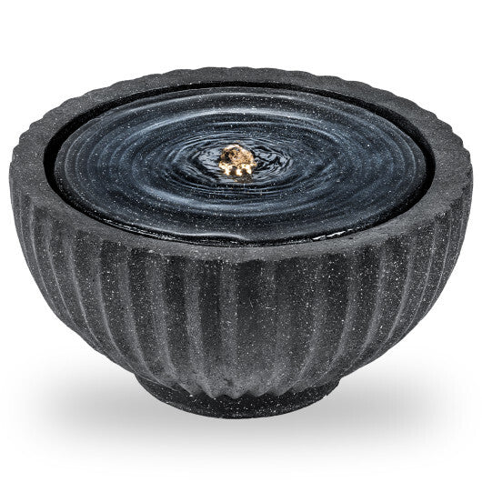 Costway 18" Outdoor Round Sphere Water Fountain with LED Lights & Pump for Garden Patio