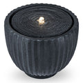 Costway 17.5" Outdoor Round Sphere Water Fountain with LED Lights & Pump for Garden Patio