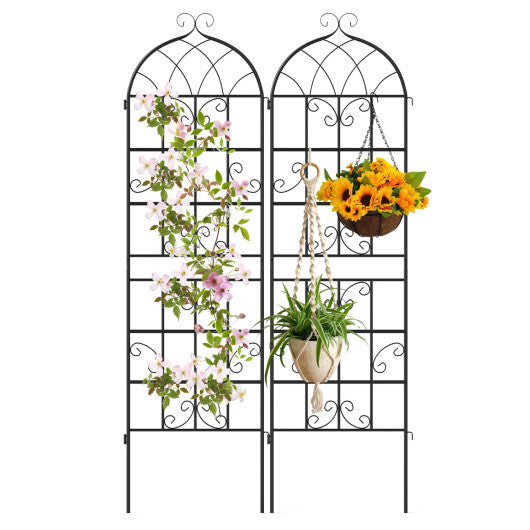 Costway 2 Pack 71" x 20" Heavy-Duty Metal Garden Trellis Metal Coating Patio for Outdoor