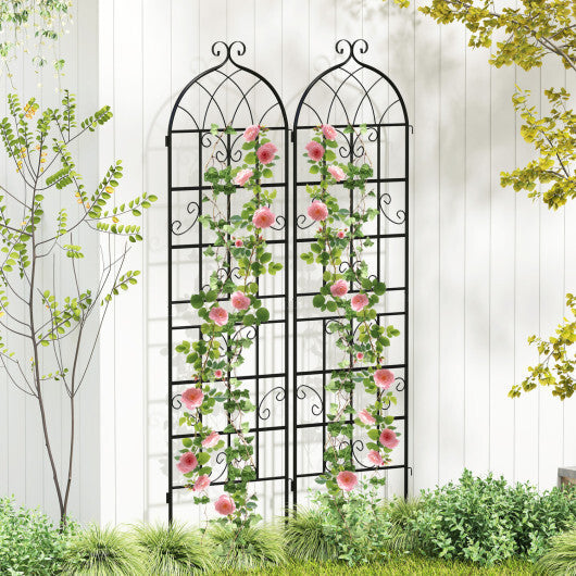 Costway 2 Pack 71" x 20" Heavy-Duty Metal Garden Trellis Metal Coating Patio for Outdoor