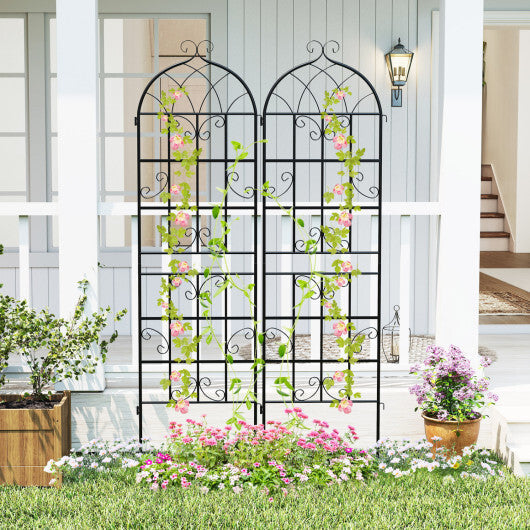Costway 2 Pack 71" x 20" Heavy-Duty Metal Garden Trellis Metal Coating Patio for Outdoor