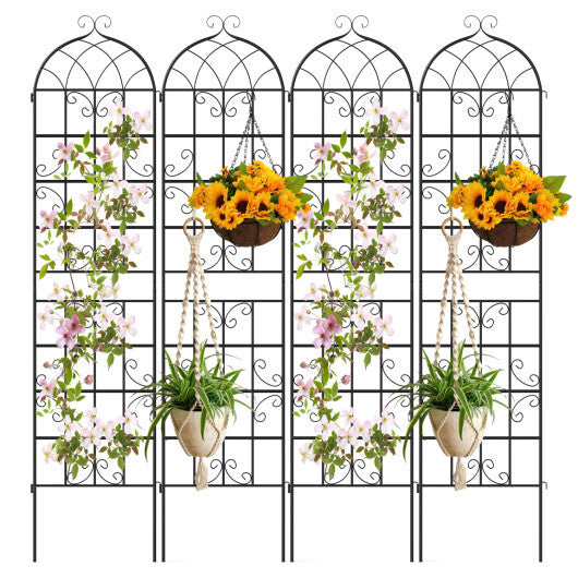 Costway 4 Pack 86" x 20" Metal Garden Trellis  Heavy-Duty Plant Support for Vegetable