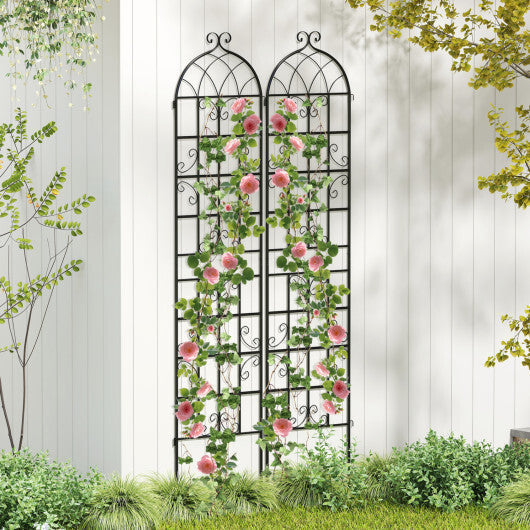 Costway 4 Pack 86" x 20" Metal Garden Trellis  Heavy-Duty Plant Support for Vegetable