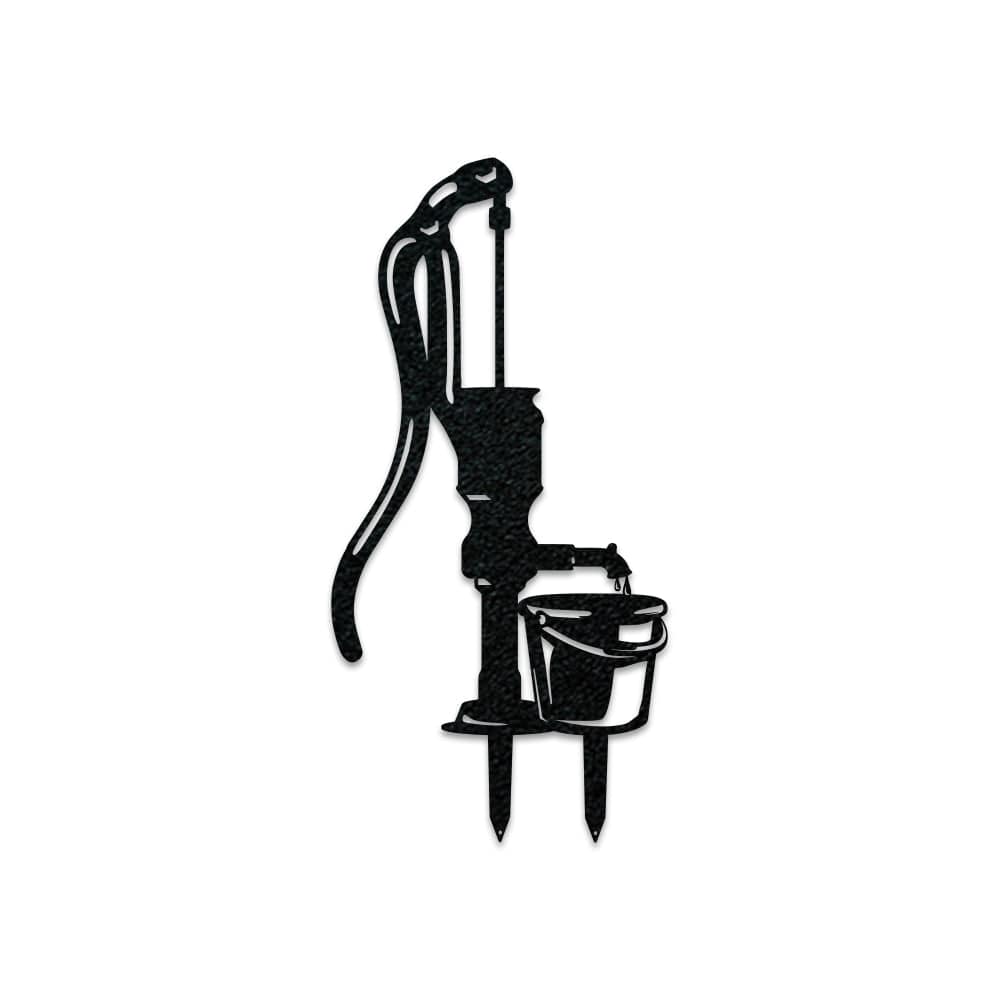 Water Pump and Bucket Gardening Sign - Metal Sign