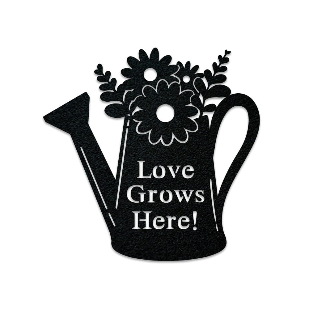 Watering Can Gardening Monogram - Metal Sign