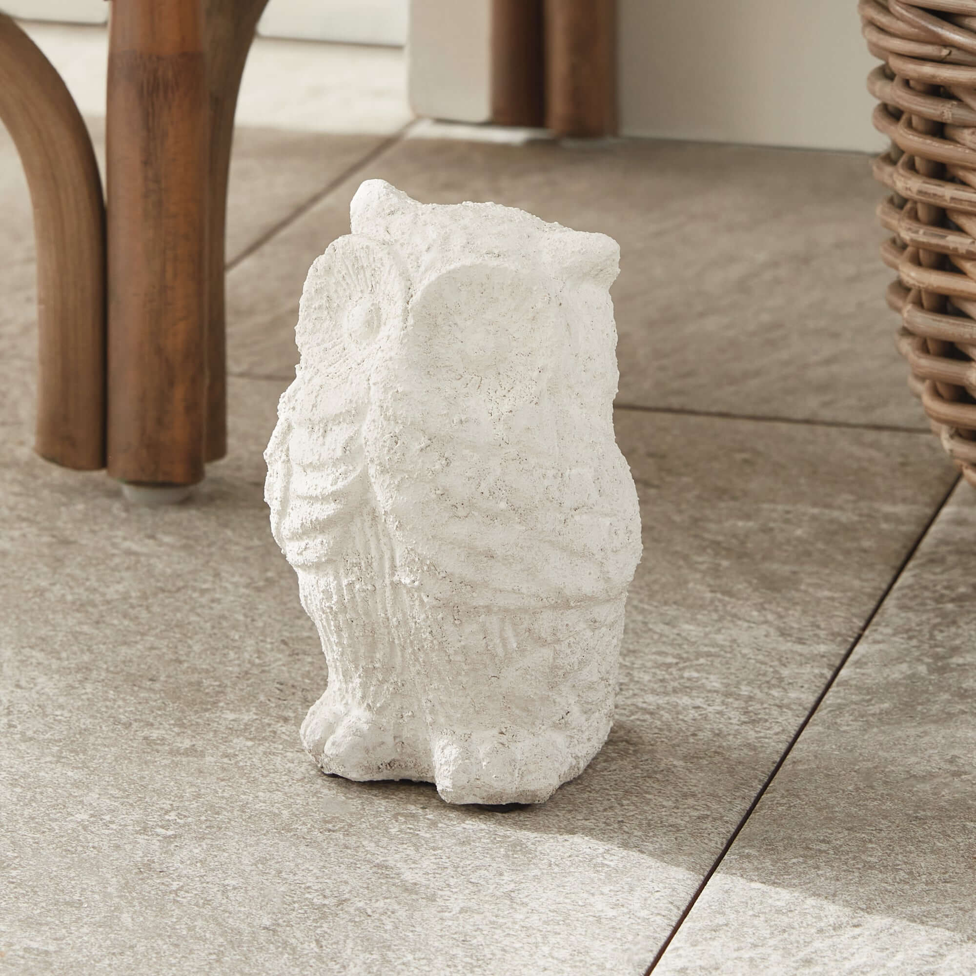 Weathered Terracotta Owl Garden Statue