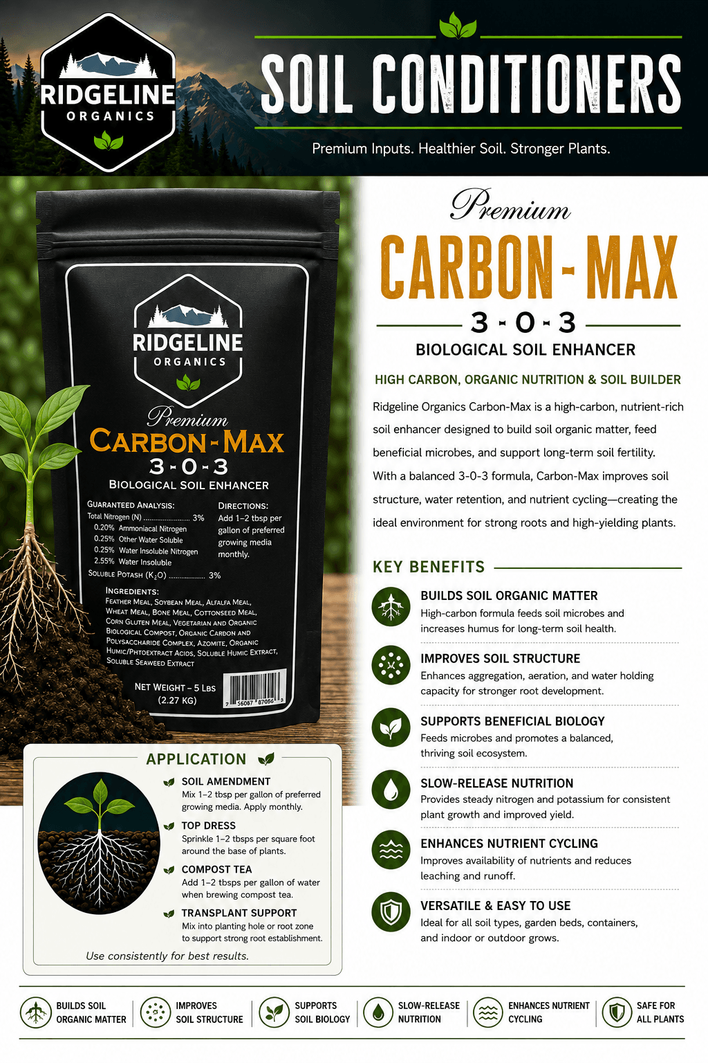 Ridgeline Organics Carbon - Max 3-0-3