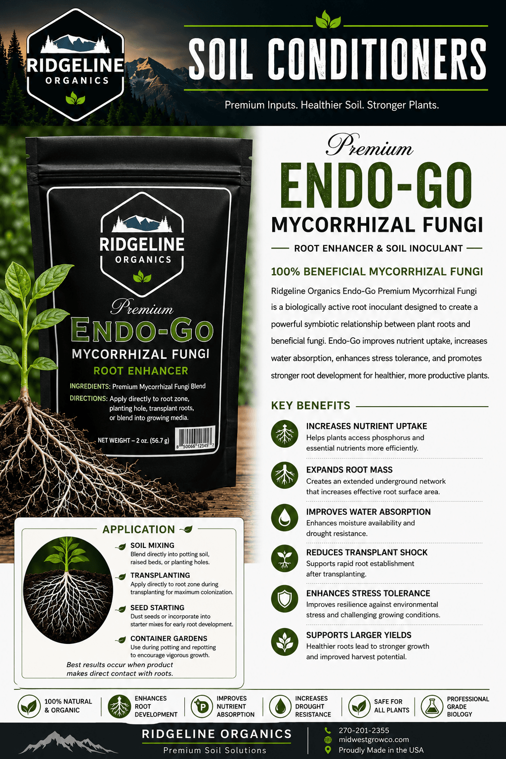 Ridgeline Organics Endo-Go Premium Mycorrhizal Fungi