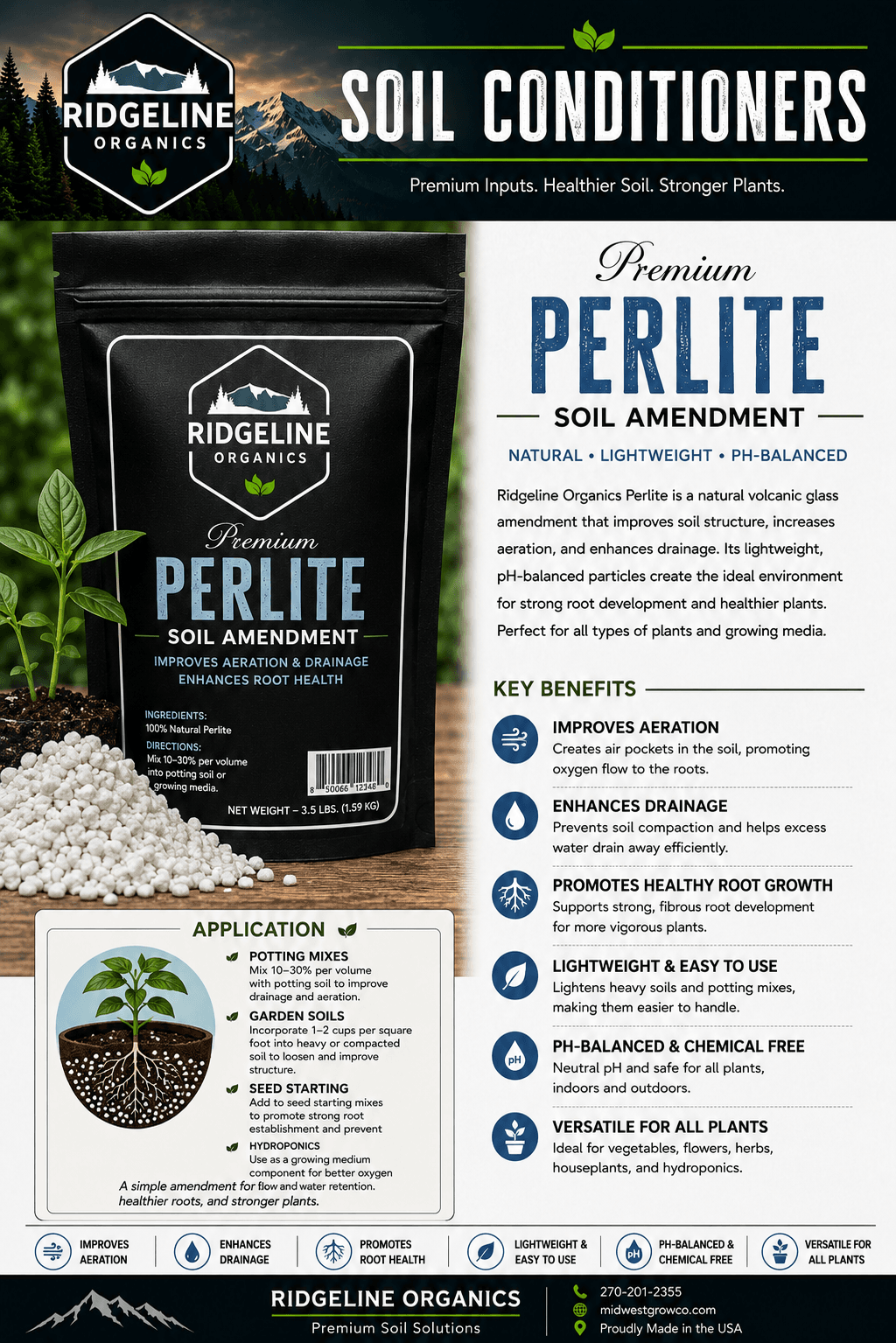 Ridgeline Organics Perlite 3.5 lb