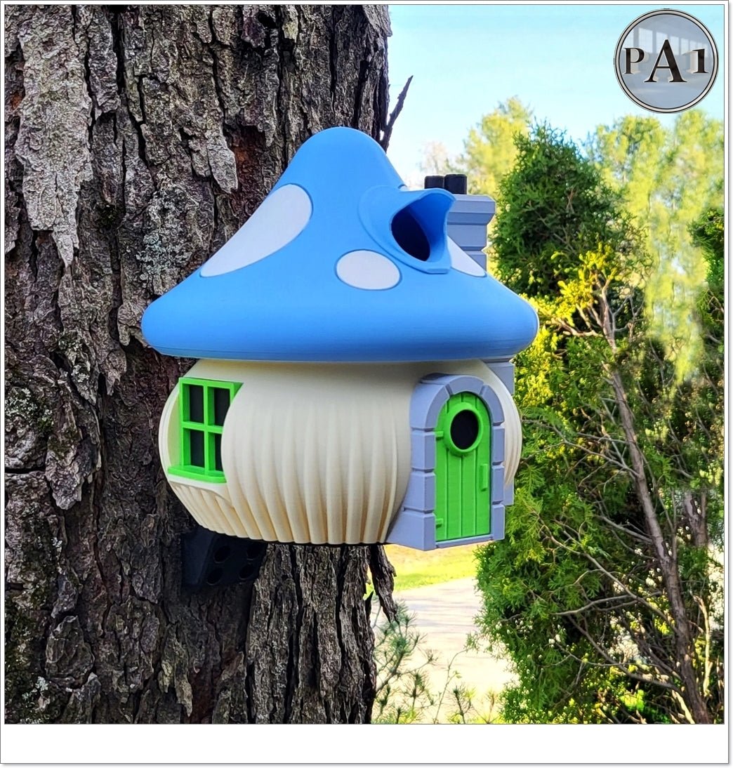 Whimsical Mushroom Birdhouse for Gardens – Fairy Cottage Outdoor Bird Home