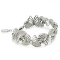 White Butterfly Bracelet With Crystal Accent And Chain
