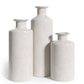 Stoneware White Table Vases, Set of 3