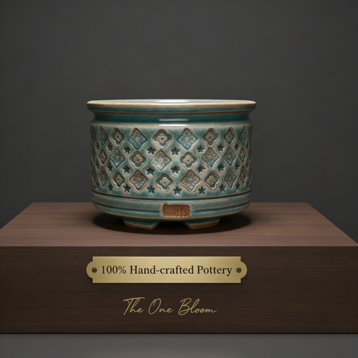 WS0001 Handmade Artisan Pottery Planter Pot - Pot rim diameter: 3.5"