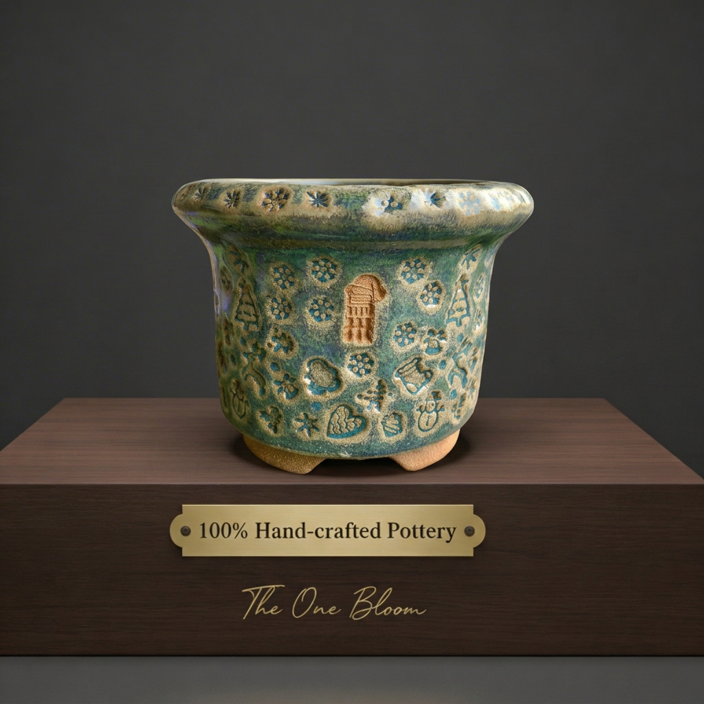WS0003 Premium Handmade Ceramic Planter Pot - Pot rim diameter: 3"
