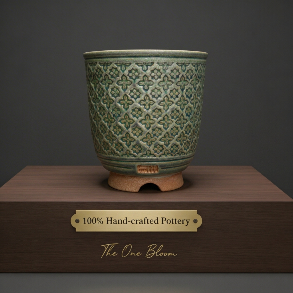 WS0005 Handmade Artisan Pottery Planter Pot - Pot rim diameter: 3.5"