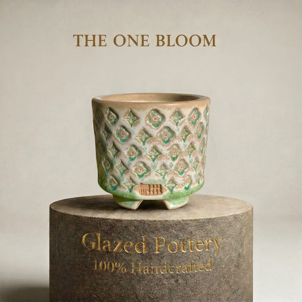 WS0018 Unique Handmade Pottery Planter Pot - Pot rim diameter: 2.3"