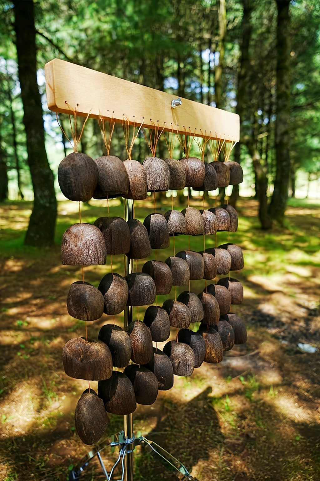 Handmade Salin Seed Shell Hand Bell – Natural Rainforest Decor