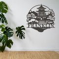 Zen Garden Pagoda Personalized Metal Sign