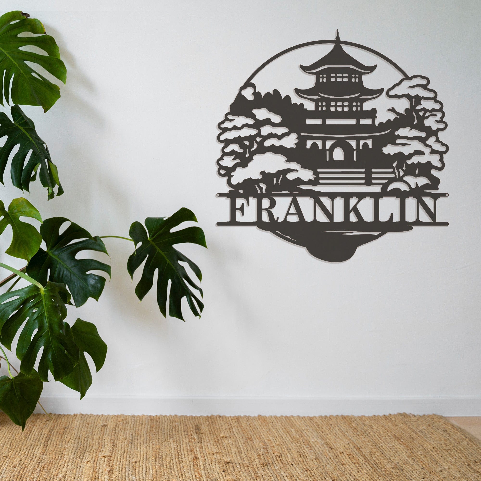 Zen Garden Pagoda Personalized Metal Sign