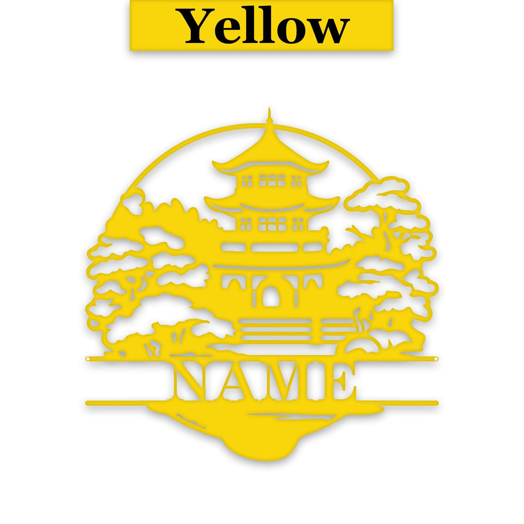 Zen Garden Pagoda Personalized Metal Sign