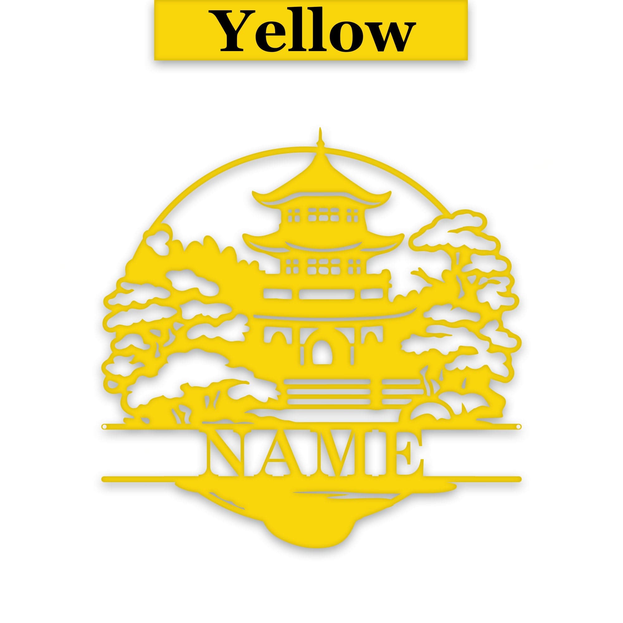 Zen Garden Pagoda Personalized Metal Sign