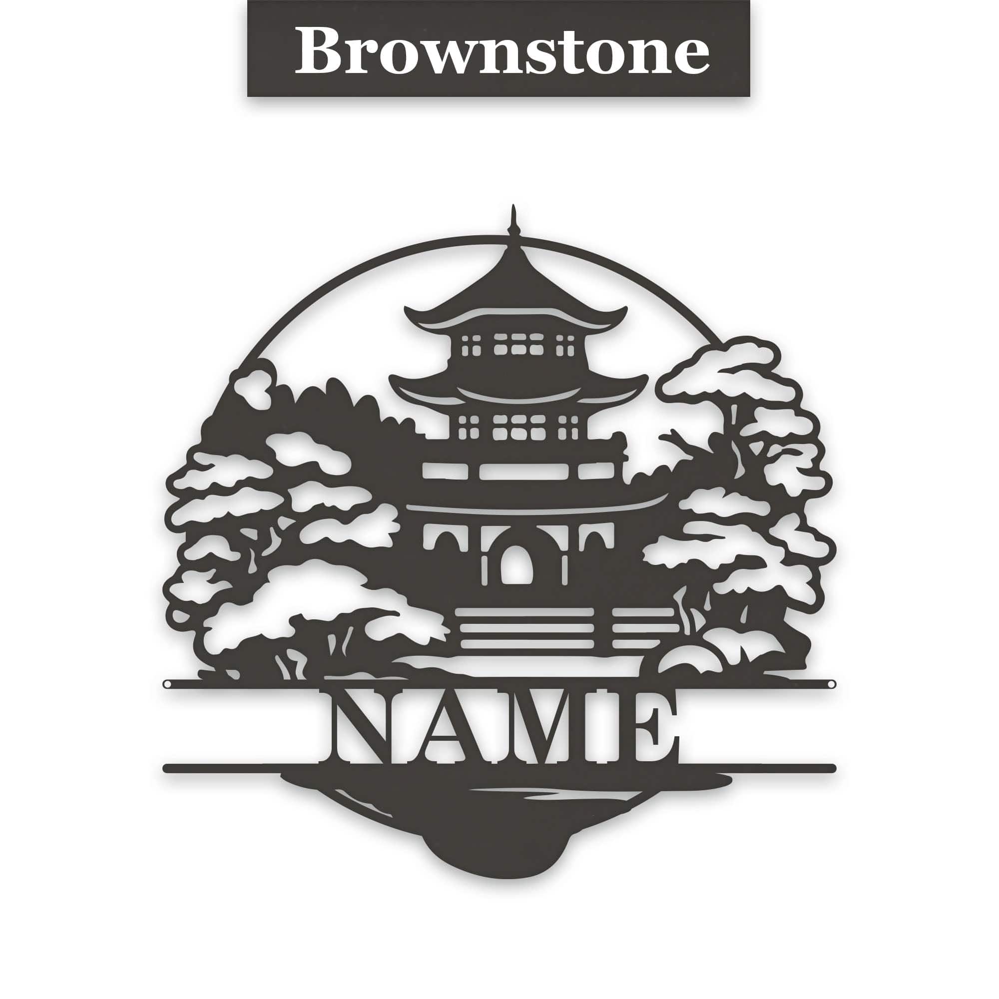 Zen Garden Pagoda Personalized Metal Sign